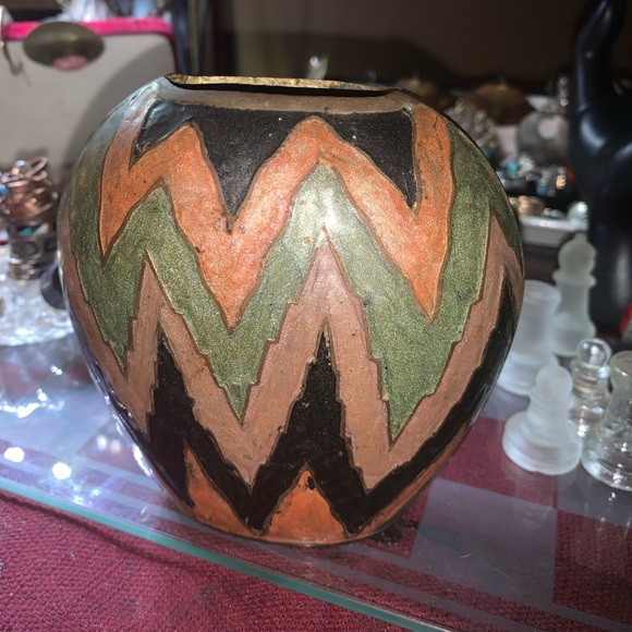 Other Vintage India Brass Vase Hand Painted 7 12 Tall Poshmark